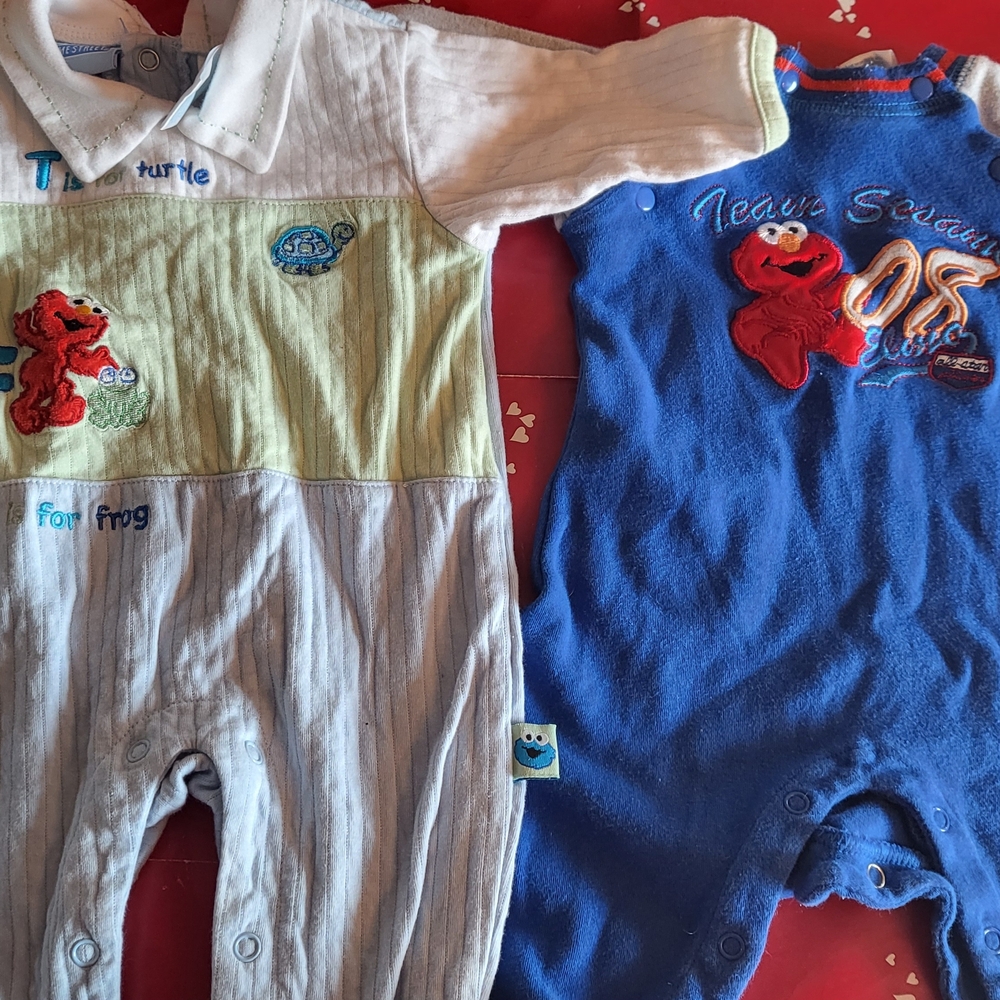 Sesame Street Kids One Piece Set - Blue and Cream